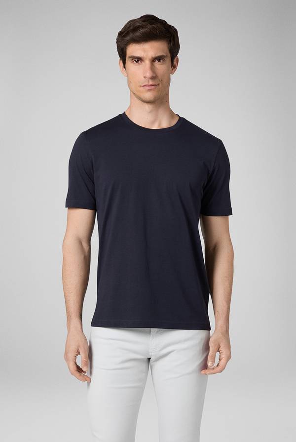 Lab. Pal Zileri T-Shirt in cotone nel colore blu navy Offerta