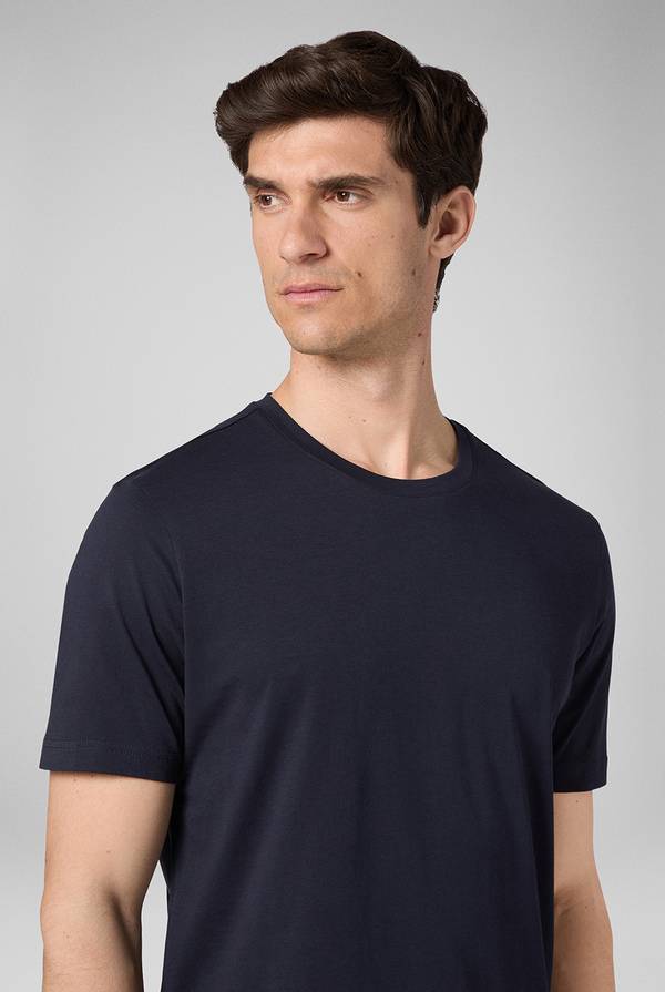 Lab. Pal Zileri T-Shirt in cotone nel colore blu navy Offerta