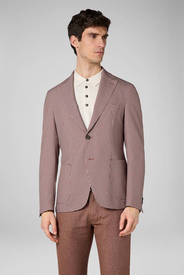 Lab. Pal Zileri Giacca Effortless in jersey con motivo pied de poule Vendita Calda