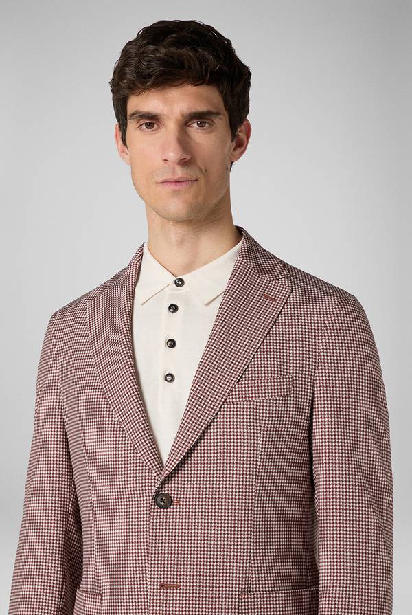 Lab. Pal Zileri Giacca Effortless in jersey con motivo pied de poule Vendita Calda