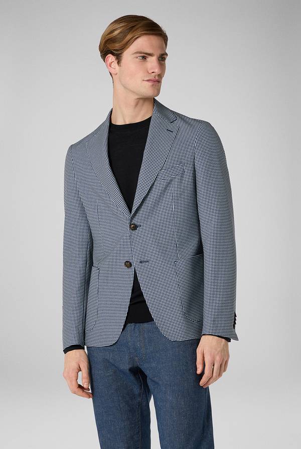 Lab. Pal Zileri Giacca Effortless in jersey con motivo pied de poule I Più Venduti
