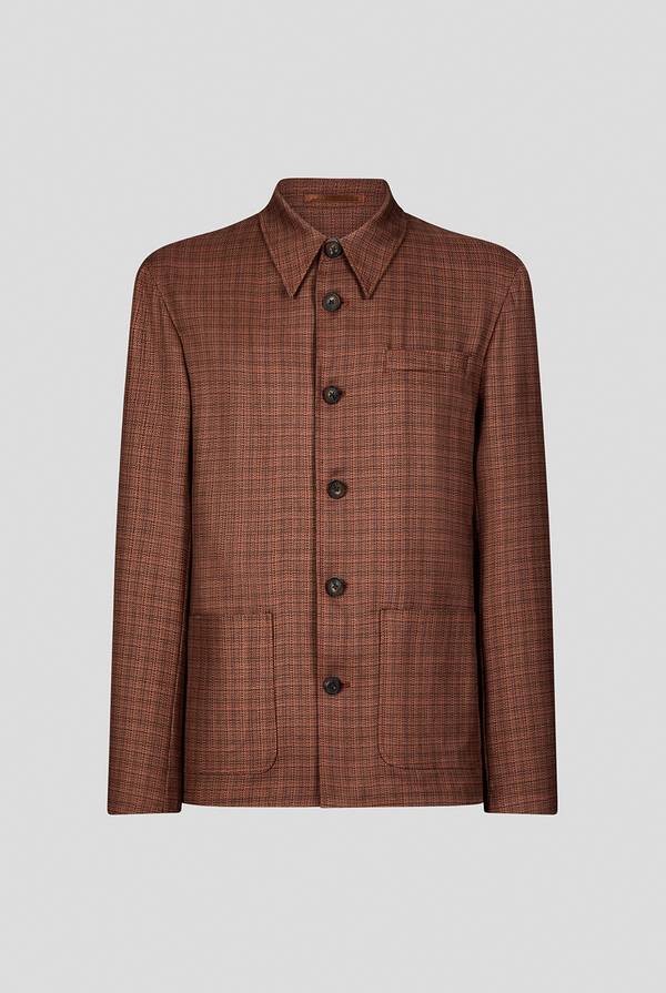 Lab. Pal Zileri Giacca camicia con motivo micro check