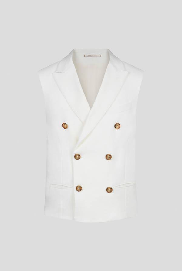 Lab. Pal Zileri Gilet doppiopetto bianco con macro bottoni