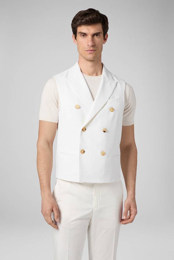 Lab. Pal Zileri Gilet doppiopetto bianco con macro bottoni 2025