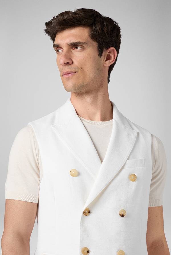 Lab. Pal Zileri Gilet doppiopetto bianco con macro bottoni 2025
