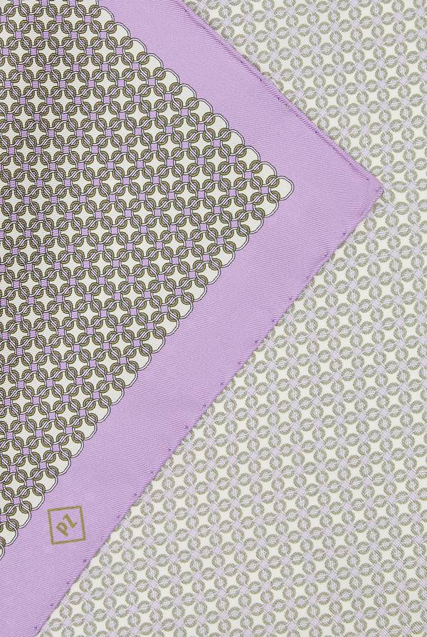 Lab. Pal Zileri Pochette in seta stampata con piping a contrasto Prezzo Ridotto