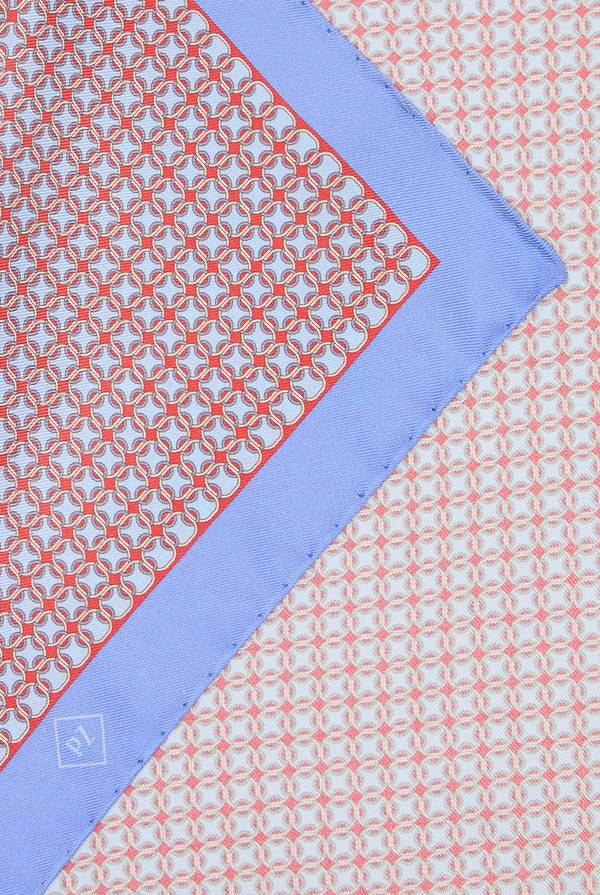 Lab. Pal Zileri Pochette in seta stampata con piping a contrasto Sottocosto