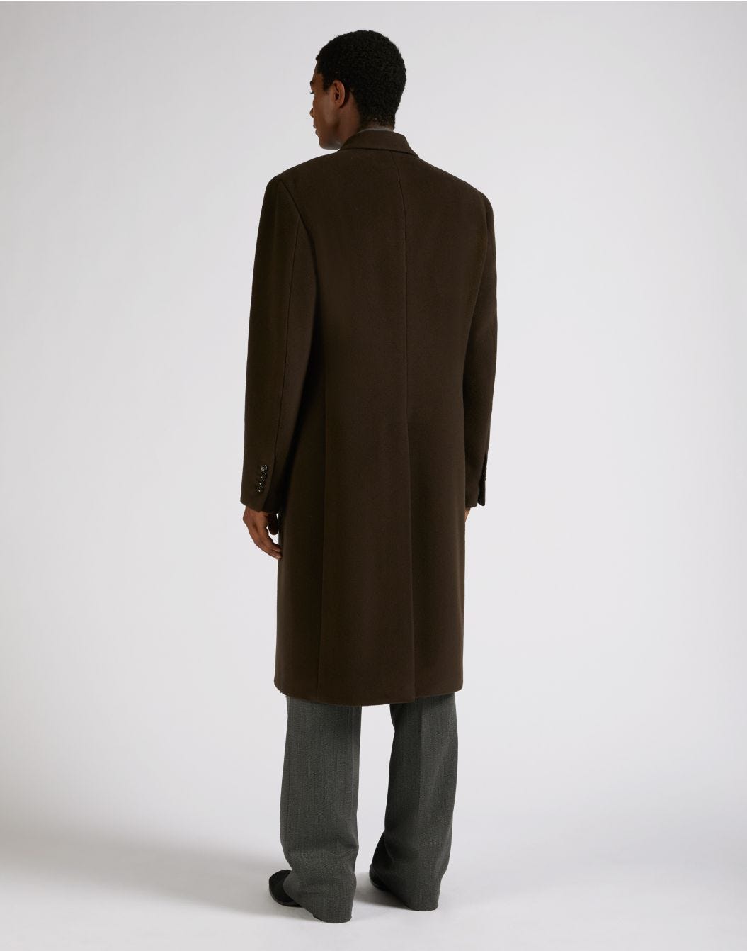 ﻿Lardini Cappotto doppiopetto marrone in lana a 6 bottoni Offerta