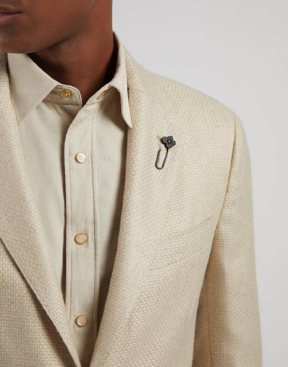 Lardini Giacca special line beige monopetto in cashmere e seta Offerte