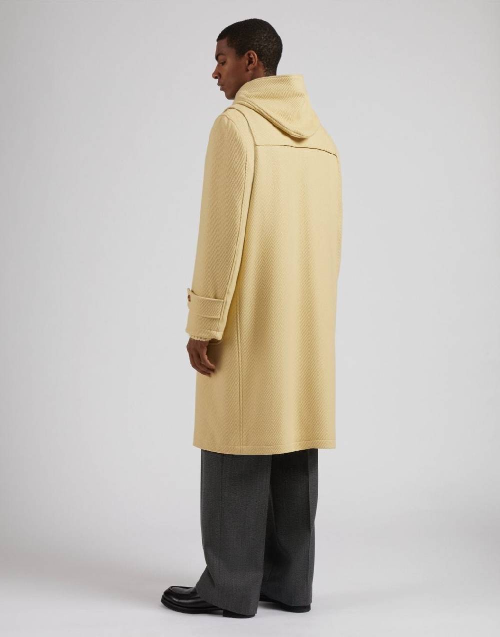Lardini Montgomery con cappuccio in lana cashmere giallo pastello Hotsell