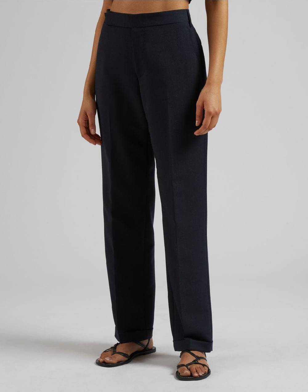 Lardini Pantalone blu gamba dritta regolare in tessuto di lana I Più Venduti