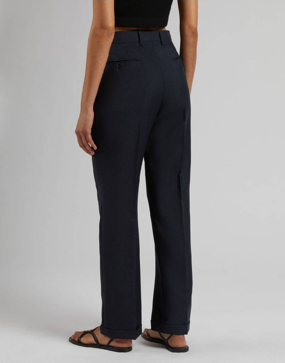Lardini Pantalone blu gamba dritta regolare in tessuto di lana I Più Venduti