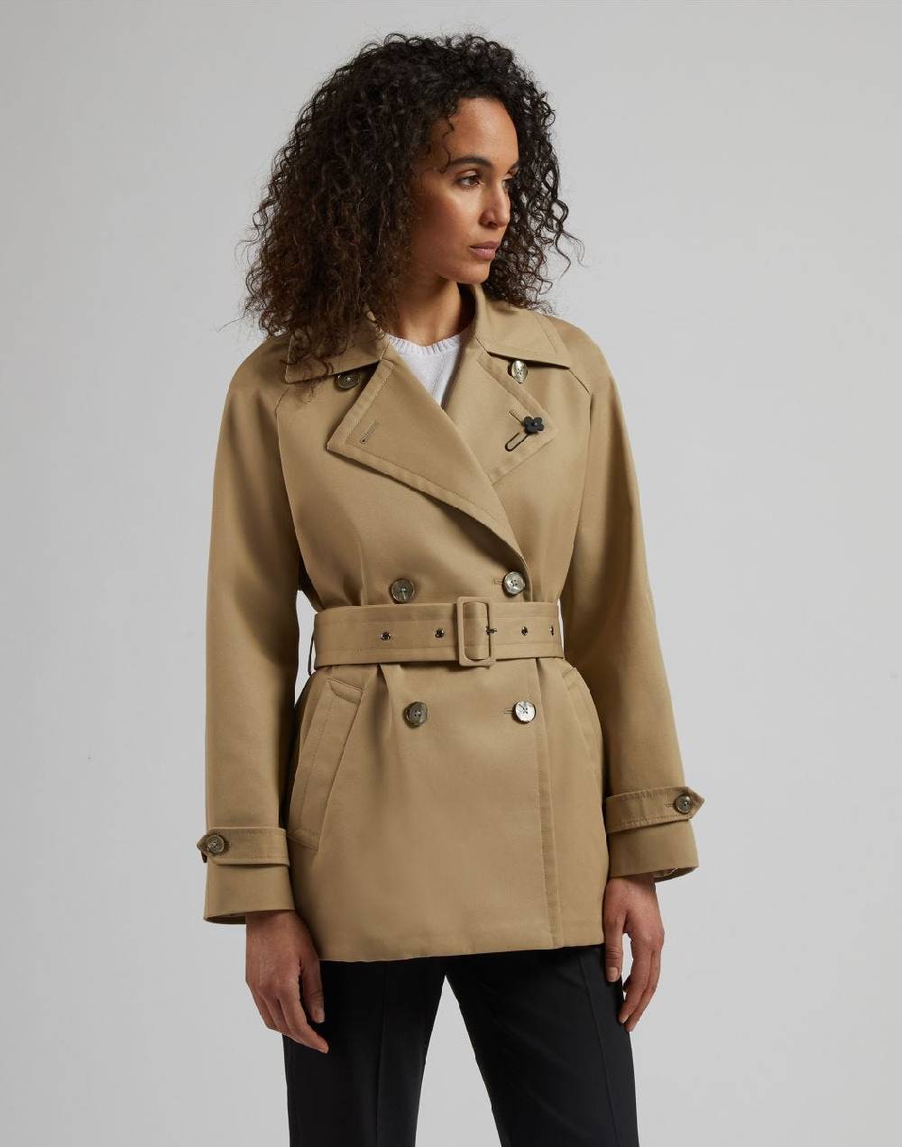 Lardini Trench corto doppiopetto beige water-repellent Vendite Flash