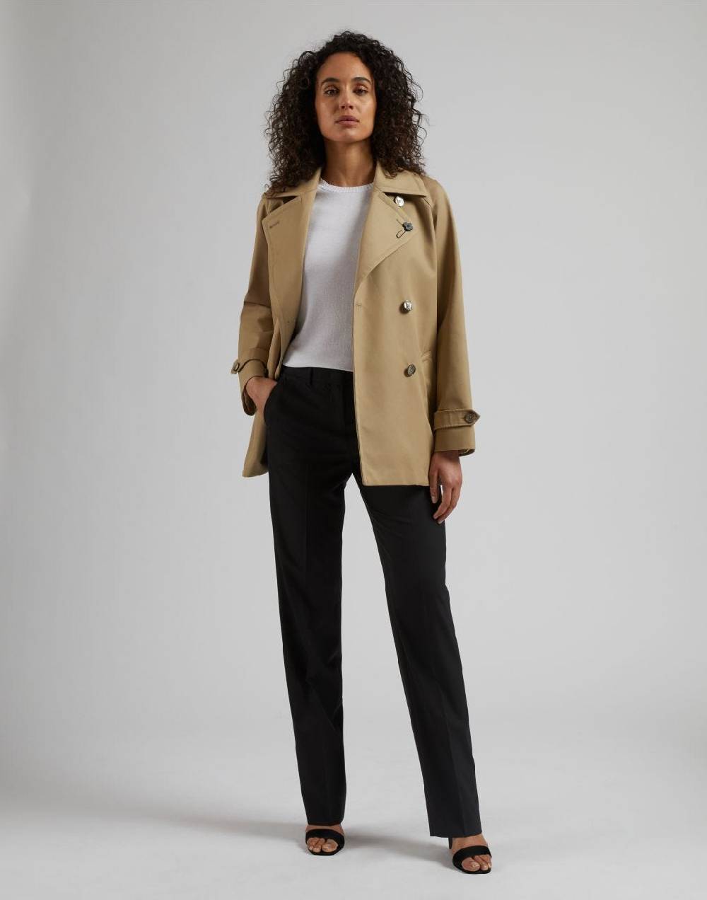 Lardini Trench corto doppiopetto beige water-repellent Vendite Flash