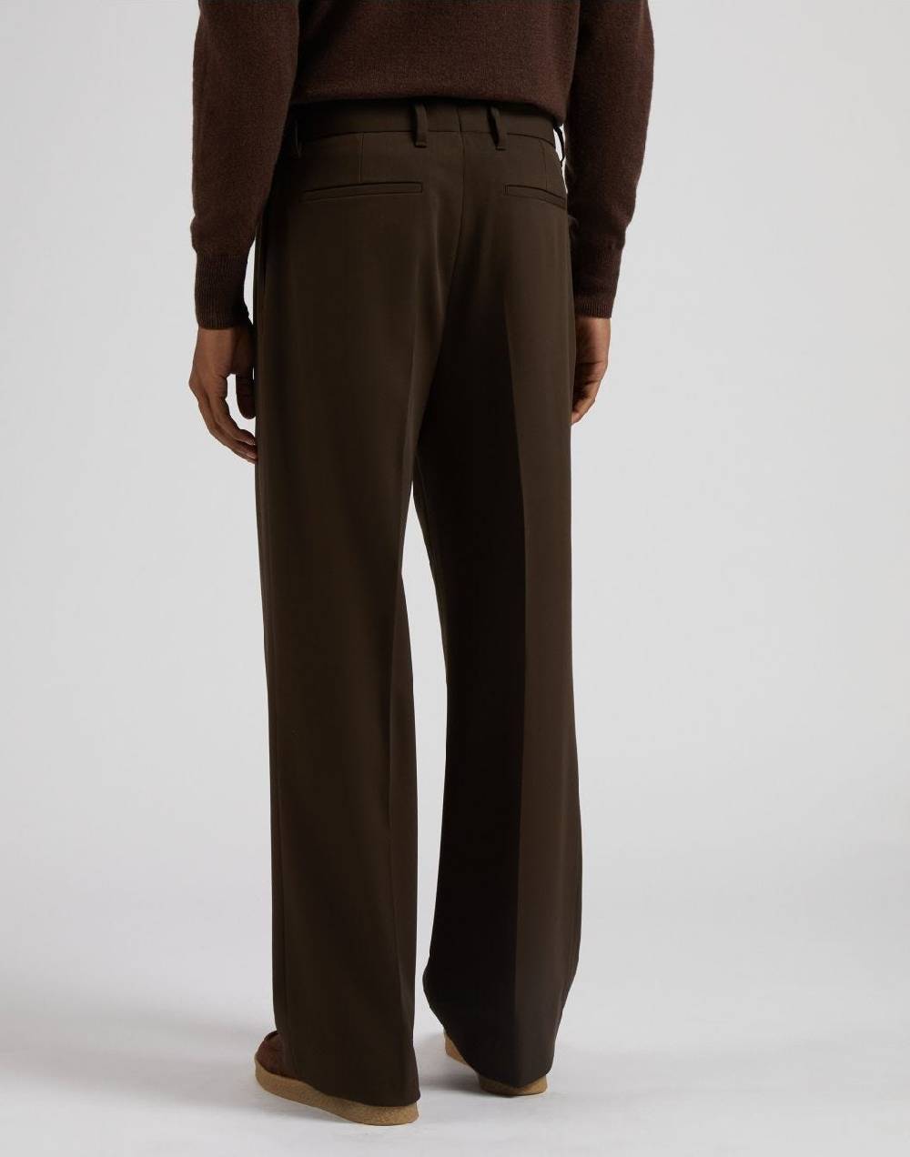 Lardini Pantalone miami marrone in tessuto fluido di pura lana Vendita