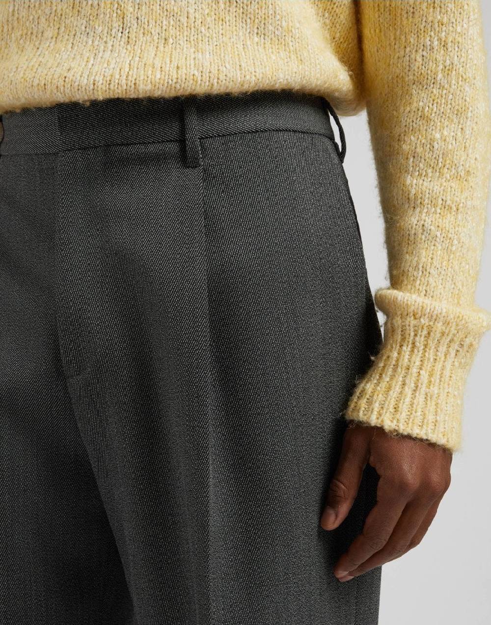 Lardini Pantalone miami in pura lana grigia con diagonale a contrasto Promozione