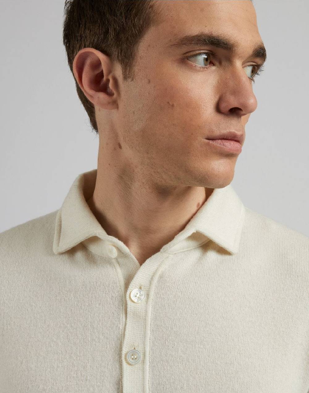 Lardini Polo bianca in 100% puro cashmere cariaggi titolo 2/28 Pezzi Unici