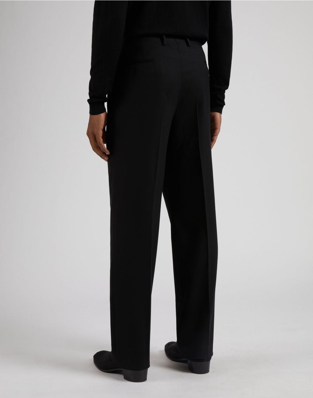 Lardini Pantalone nero in flanella pettinata Promozione Limitata