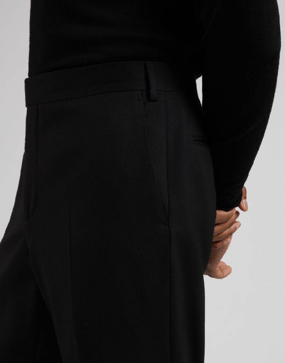 Lardini Pantalone nero in flanella pettinata Promozione Limitata