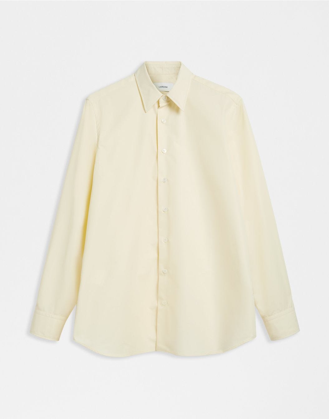 Lardini Camicia gialla in popeline di cotone compact Prezzo Ridotto