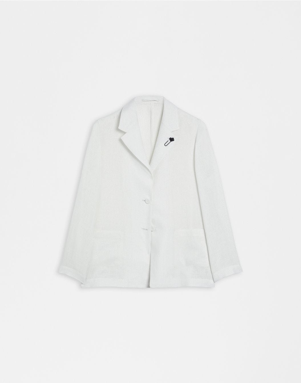 Lardini Giacca monopetto in lino lurex bianco e argento Saldi