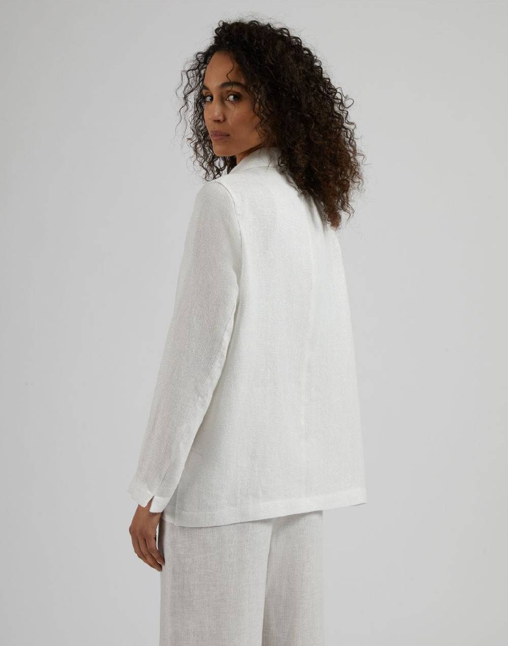 Lardini Giacca monopetto in lino lurex bianco e argento Saldi