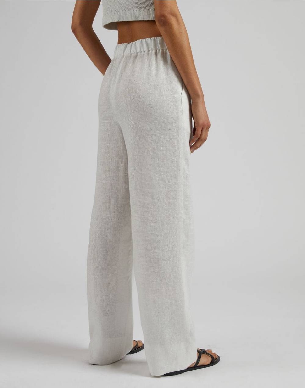Lardini Pantalone ampio in tela di lino lurex Qualità