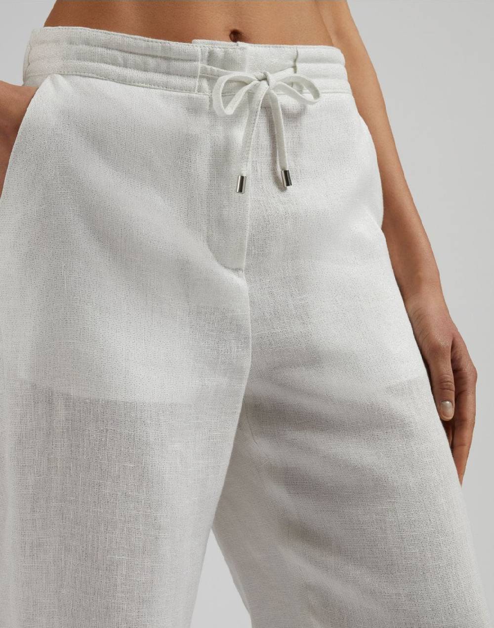 Lardini Pantalone ampio in tela di lino lurex Qualità
