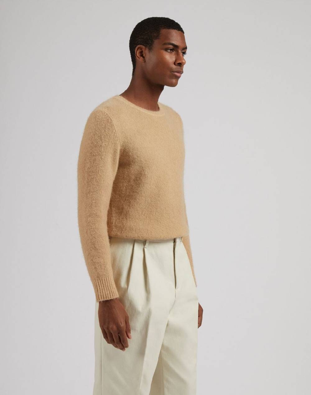 Lardini Maglia girocollo beige a maglia rasata Qualità Garantita