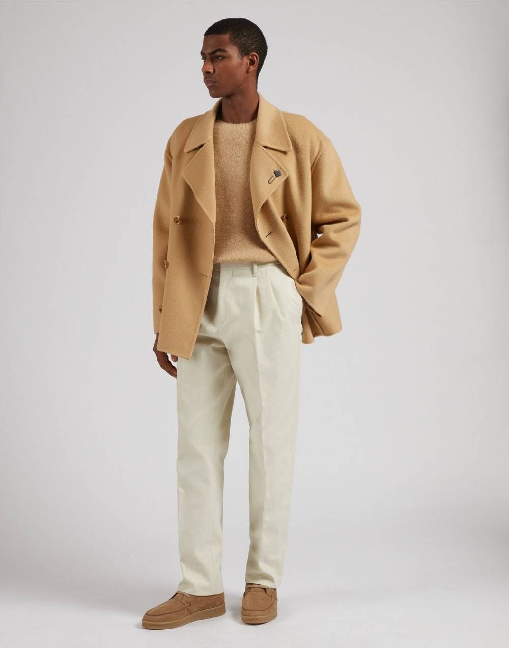 Lardini Maglia girocollo beige a maglia rasata Qualità Garantita