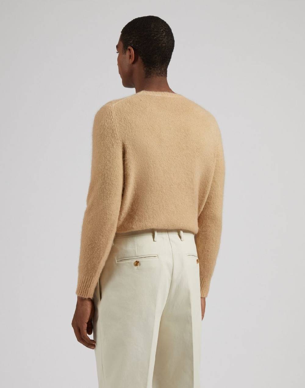Lardini Maglia girocollo beige a maglia rasata Qualità Garantita