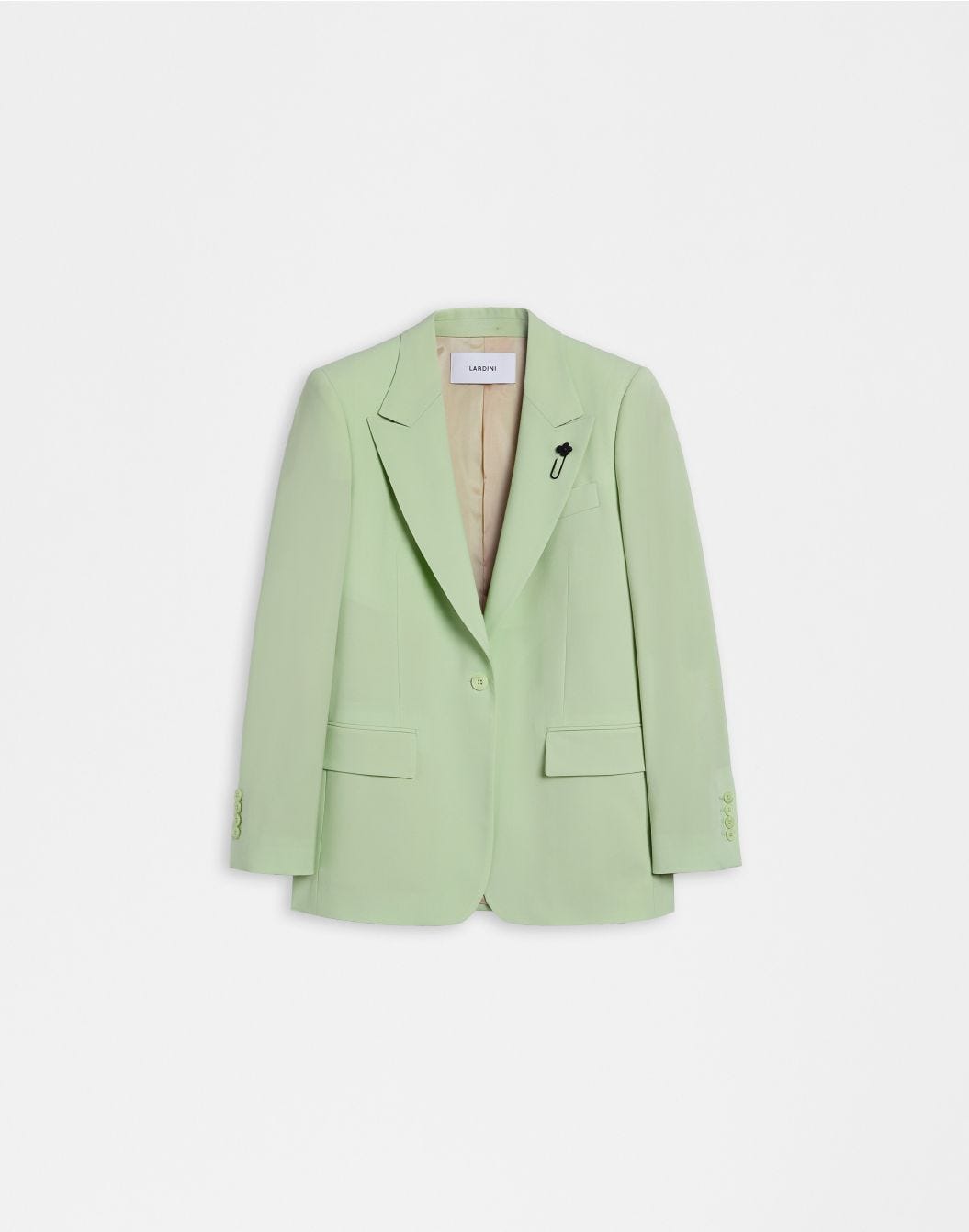Lardini Giacca monopetto foderata in tessuto di lana stretch verde Affare Del Giorno