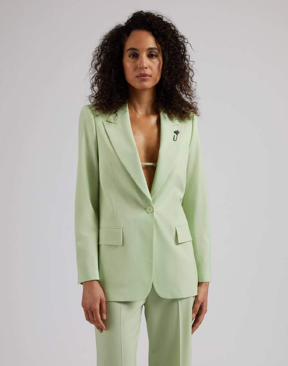 Lardini Giacca monopetto foderata in tessuto di lana stretch verde Affare Del Giorno