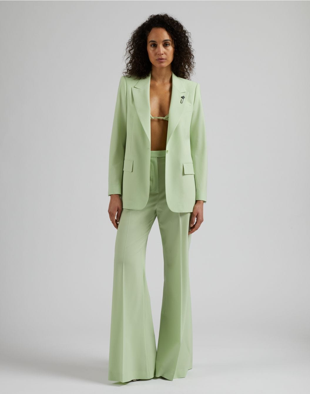 Lardini Giacca monopetto foderata in tessuto di lana stretch verde Affare Del Giorno