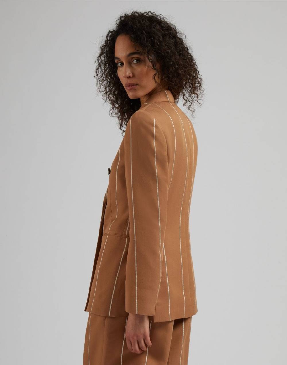 Lardini Blazer doppiopetto ruggine in viscosa gessato largo Convenienza