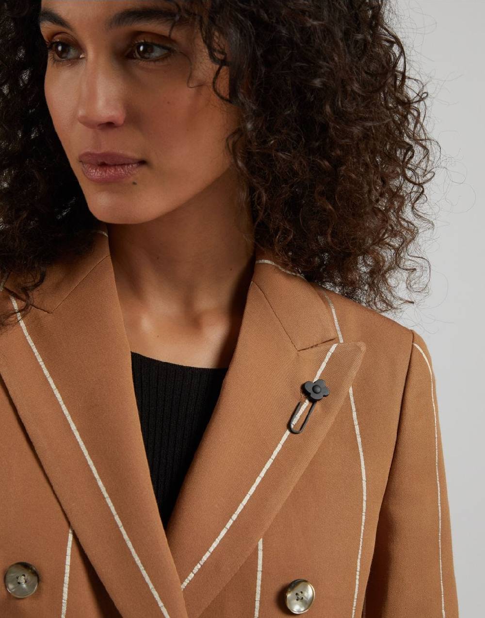 Lardini Blazer doppiopetto ruggine in viscosa gessato largo Convenienza