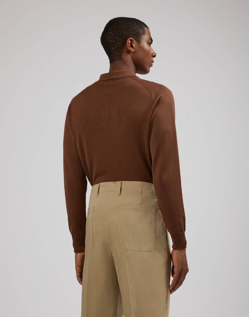 Lardini Polo a manica lunga nocciola Online