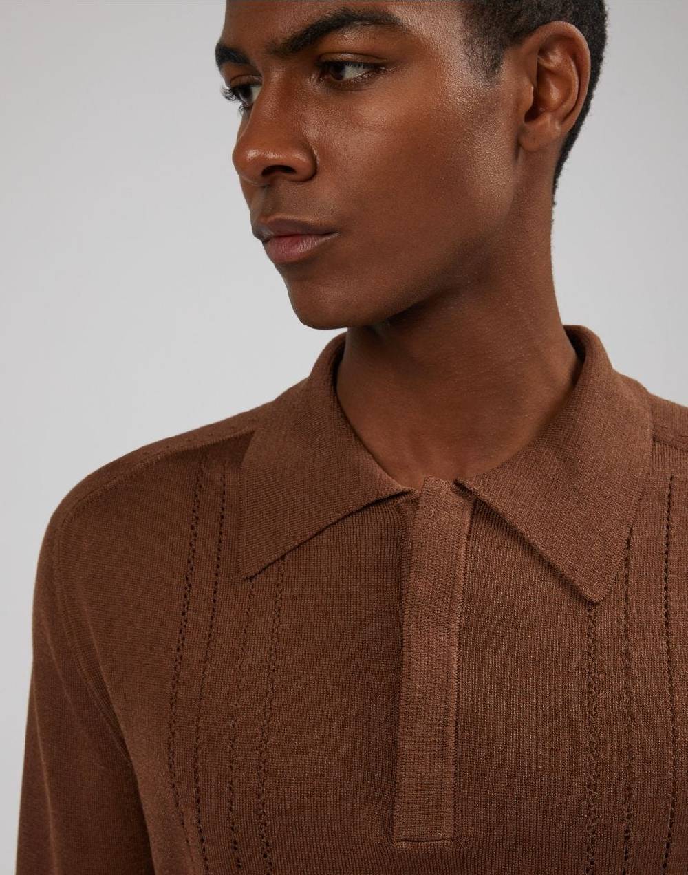 Lardini Polo a manica lunga nocciola Online