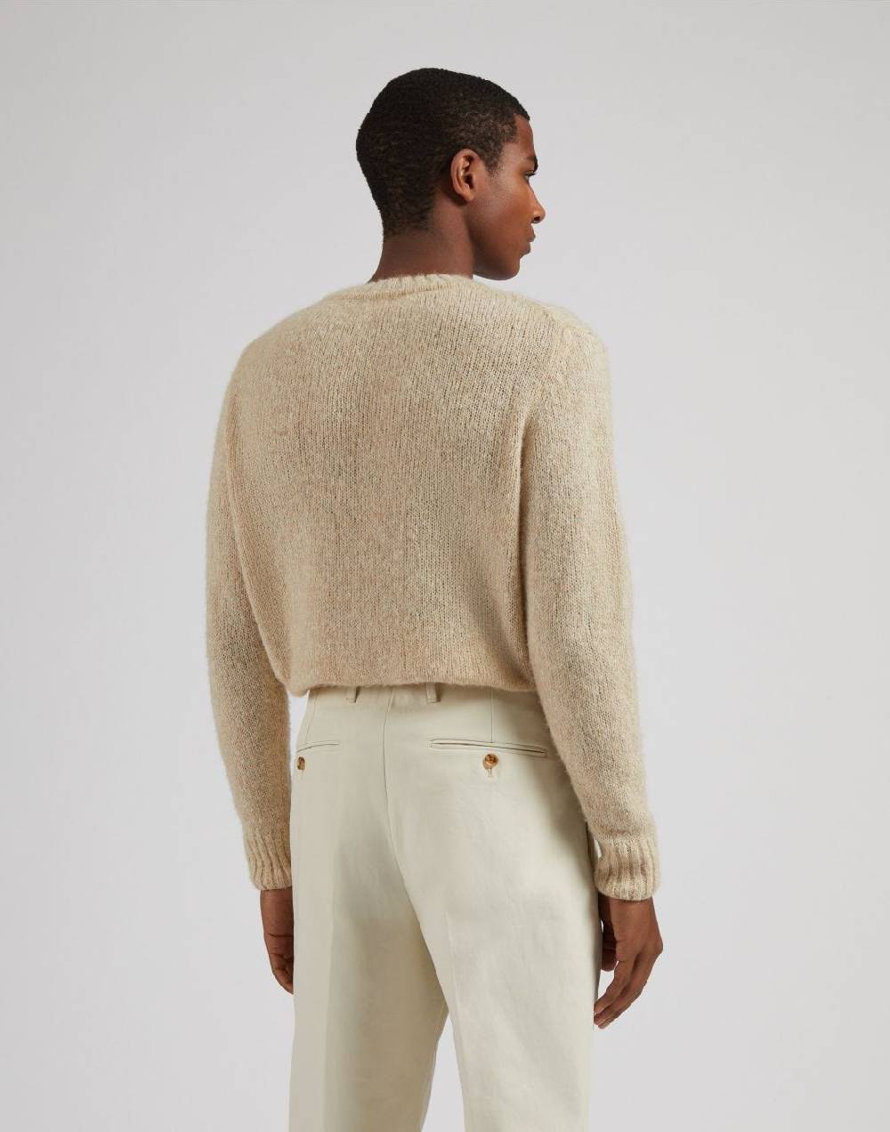Lardini Maglia girocollo beige a manica lunga Saldi