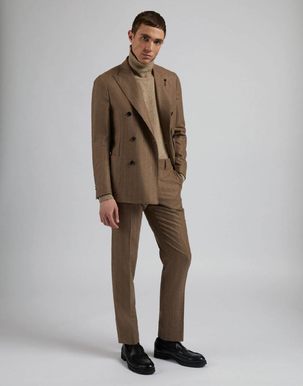 Lardini Maglia dolcevita beige in 100% puro cashmere biagioli titolo 2/11 Offerte
