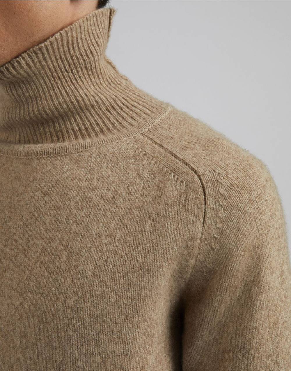 Lardini Maglia dolcevita beige in 100% puro cashmere biagioli titolo 2/11 Offerte