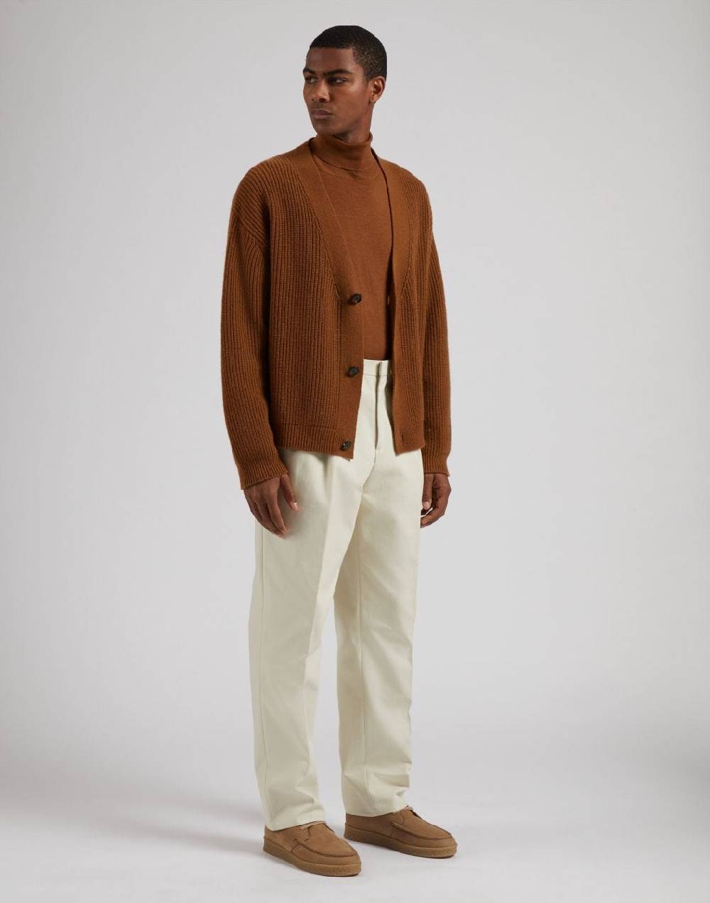 Lardini Dolcevita nocciola in lana merino, seta e cashmere Vendita Economica