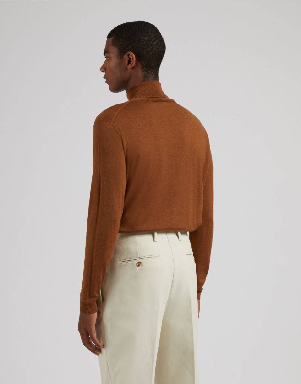 Lardini Dolcevita nocciola in lana merino, seta e cashmere Vendita Economica