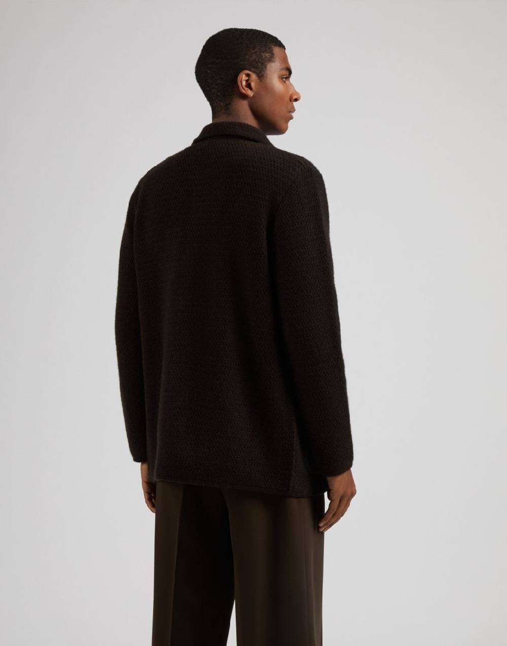 Lardini Giacca maglia marrone in 100% cashmere ecologico Vendite Flash