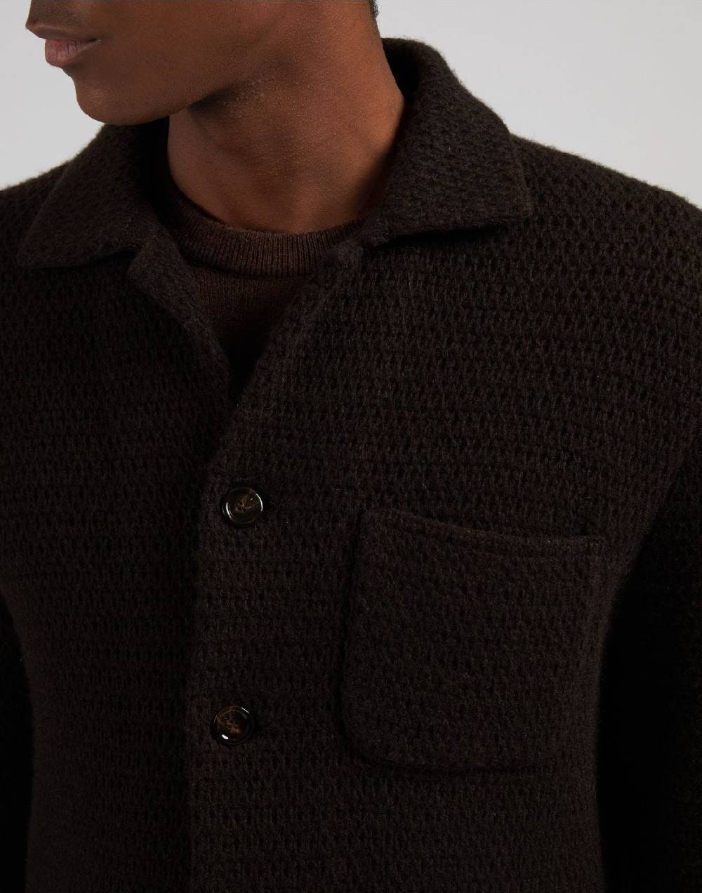 Lardini Giacca maglia marrone in 100% cashmere ecologico Vendite Flash