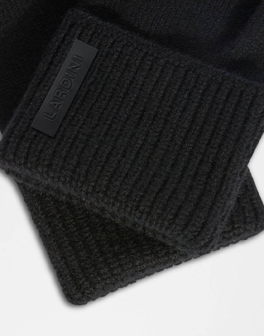 Lardini Guanti neri in lana merino e cashmere In Saldo