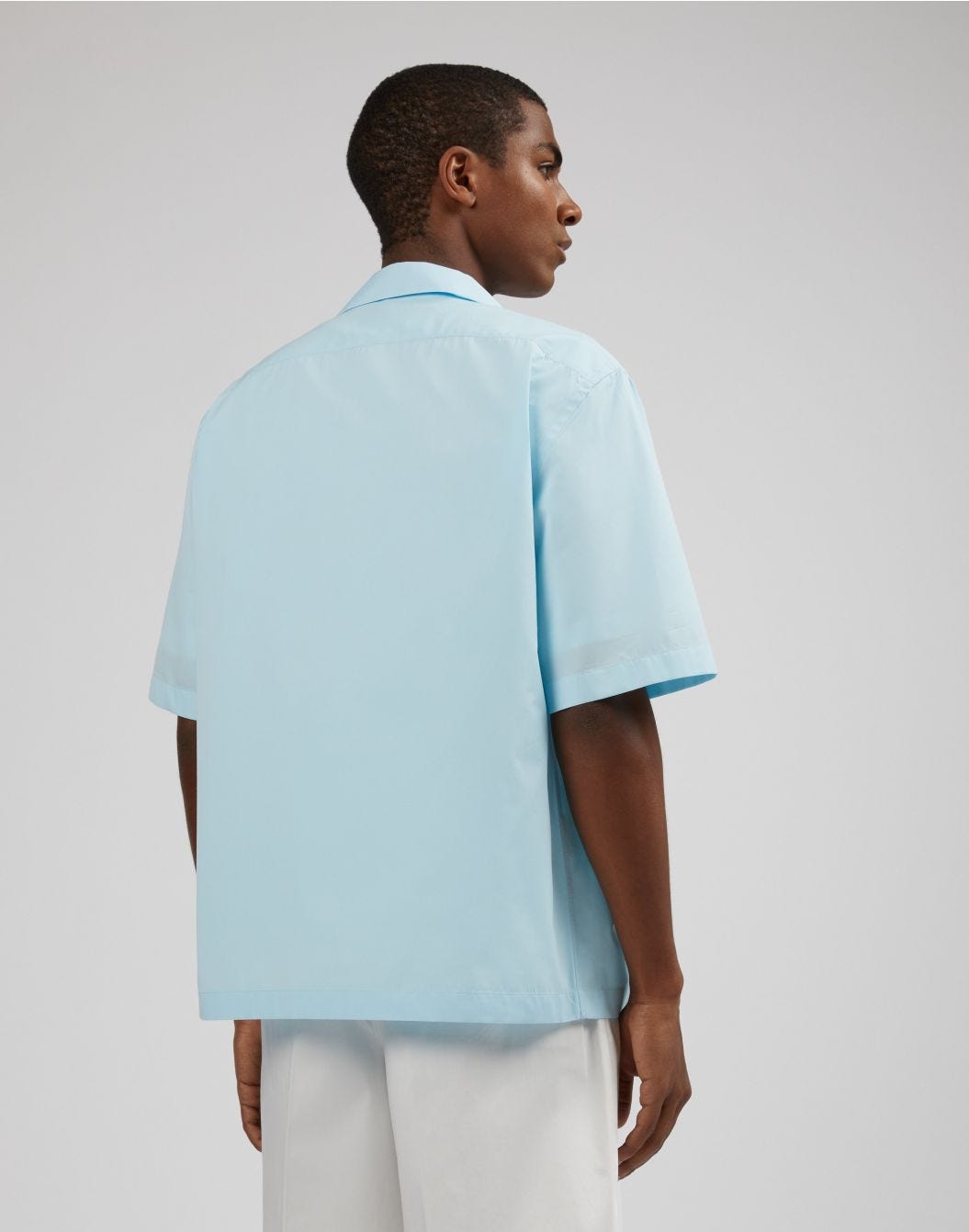 Lardini Camicia azzurra in popeline soft touch Italy
