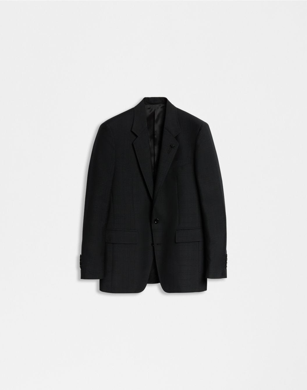 Lardini Blazer attitude nero monopetto in lana e mohair Italia