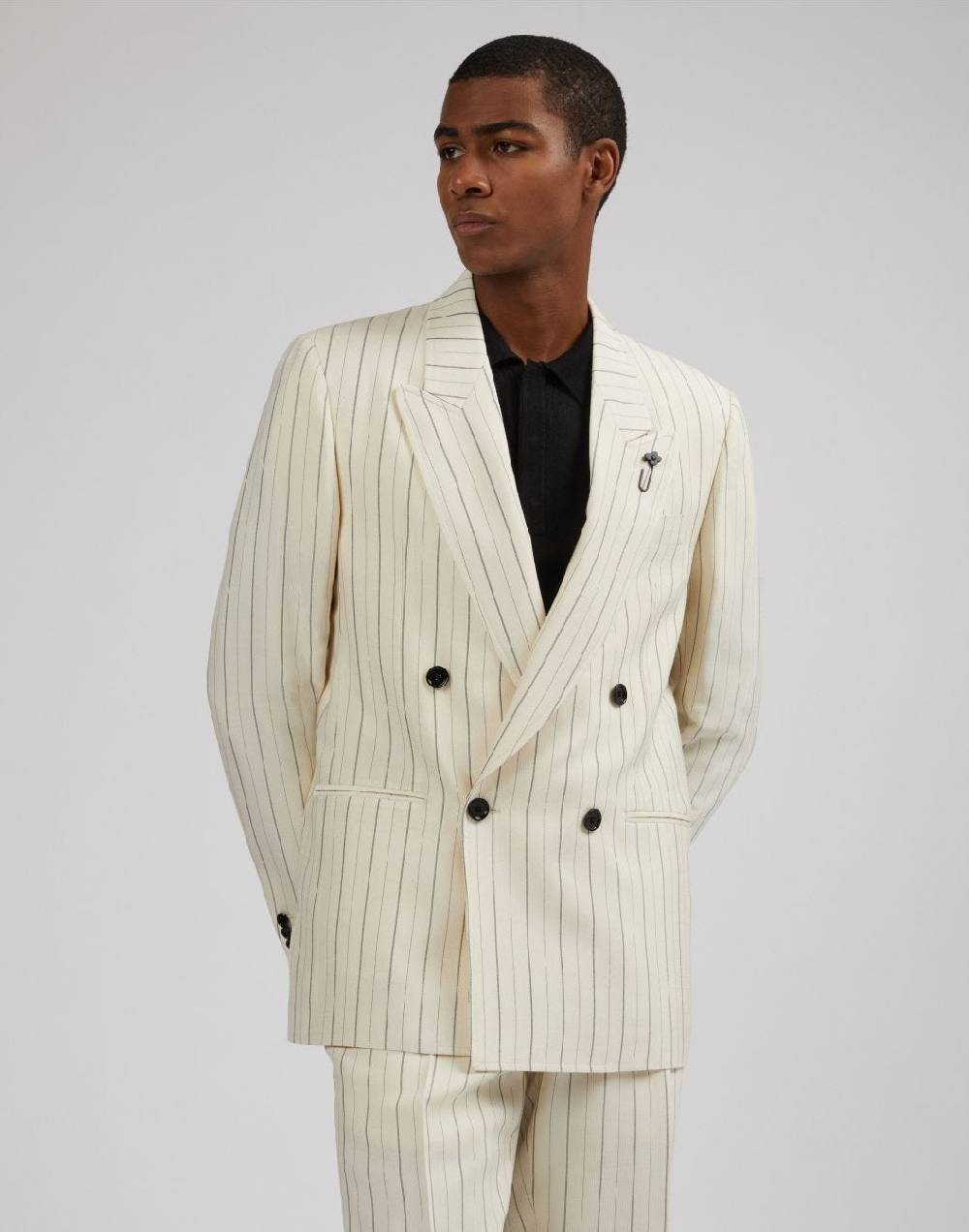 Lardini Blazer attitude gessato mosso in viscosa 2025