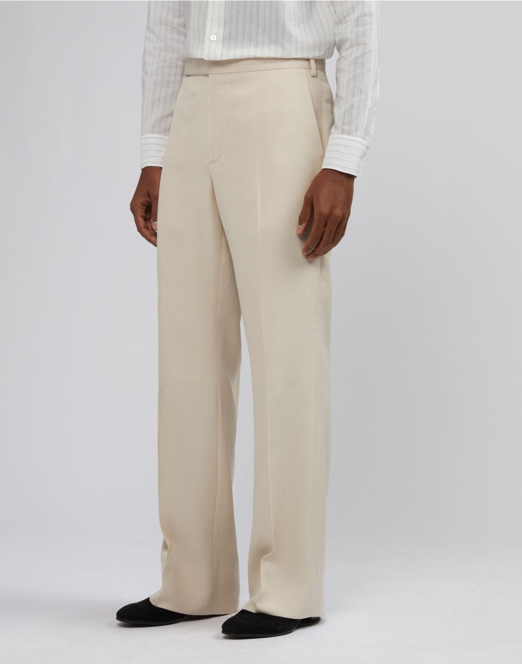 Lardini Pantalone attitude panna con fondo ampio In Linea